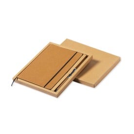 Nauthax notitieboek - A5+ - gereycled leer - 100 vellen - inclusief balpen