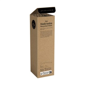 Nebraska waterfles 800ml - gerecycled RVS - lekvrij - draagring