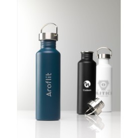 Nebraska waterfles 800ml - gerecycled RVS - lekvrij - draagring