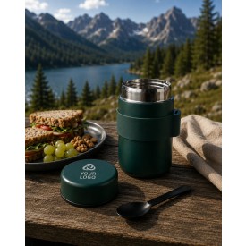 Niko lunchpot 460ml - RVS - dubbelwandig - inclusief lepel