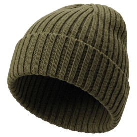 Nilton's gebreide muts -15% merino-Olijf groen