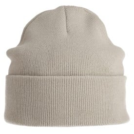 Nilton's gebreide muts - acryl - met gewoven label - met omslag-Beige