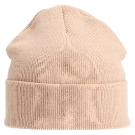 Nilton's gebreide muts - acryl - met gewoven label - met omslag-Dusty pink