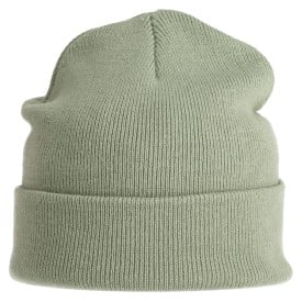 Nilton's gebreide muts - acryl - met gewoven label - met omslag-Light jade
