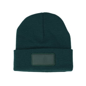 Nilton's gebreide muts - acryl - met label - met omslag-Bottle green