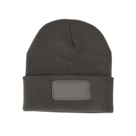 Nilton's gebreide muts - acryl - met label - met omslag-Donkergrijs