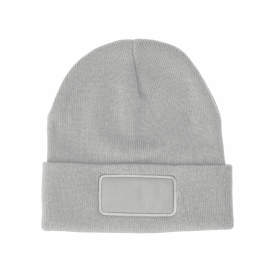Nilton's gebreide muts - acryl - met label - met omslag-Grijs