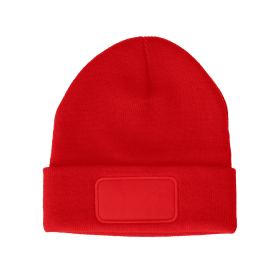 Nilton's gebreide muts - acryl - met label - met omslag-Rood