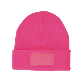 Nilton's gebreide muts - acryl - met label - met omslag-Roze