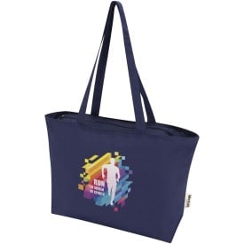 Ningbo shopper - canvas - 320g/m² - 47 x 30,5 x 11 cm - met ritssluiting - lange hengsels-Marineblauw