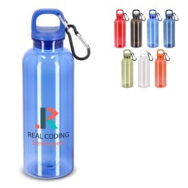 Noa transparante watefles 500ml - rPET - met karabijnhaak