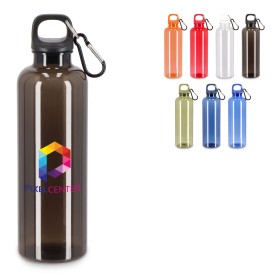 Noa transparante watefles 750ml - rPET - met karabijnhaak