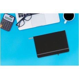 Noir notitieboek - A5 - PU - 48 vellen - gekleurd sluitelastiek, penlus en bladwijzer