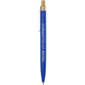 Nooshin balpen - gerecycled aluminium - zwarte inkt - bamboe drukknop