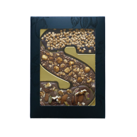 Notenliefhebber chocoladeletter S - 210 gram - notenmix, hazelnoot en karamel zeezout