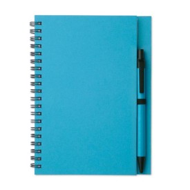 Bloquero notitieboek - gerecycled papier - 140 vellen - gerecycled balpen met blauwe inkt