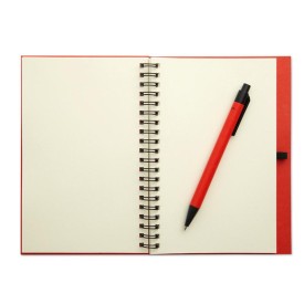 Bloquero notitieboek - gerecycled papier - 140 vellen - gerecycled balpen met blauwe inkt