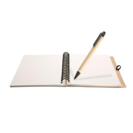 Bloquero notitieboek - gerecycled papier - 140 vellen - gerecycled balpen met blauwe inkt