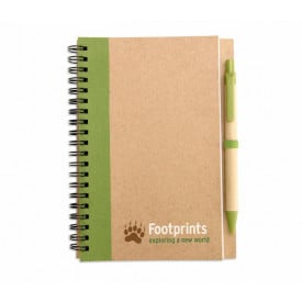 Sonora Plus notitieboek - A5 - gerecycled papier - 70 vellen - inclusief balpen
