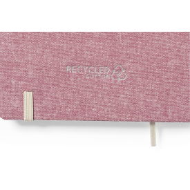 Chancy notitieboek - A5 - gerecycled katoen - 100 vellen - elastieksluiting en lint