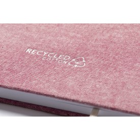 Chancy notitieboek - A5 - gerecycled katoen - 100 vellen - elastieksluiting en lint