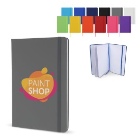 Notitieboek A5 PU - puntraster pagina's - 96 vellen - elastische band & lint