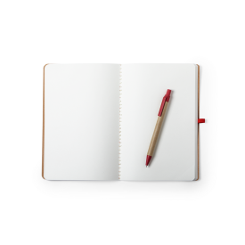 Esteka notitieboek - A5 - gerecycled karton - 60 vellen - pennenhouder en sluitelastiek - inclusief balpen