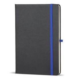 Notitieboek Iroko hardcover laser A5-Zwart / blauw