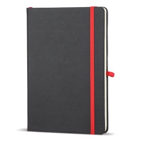 Notitieboek Iroko hardcover laser A5-Zwart / rood