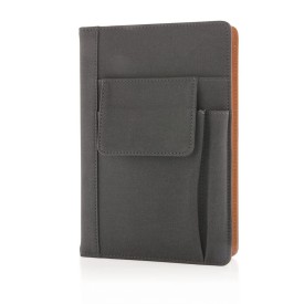 Notitieboek - A5 - PU - 80 vellen - gelinieerd - telefoonvakje - hardcover