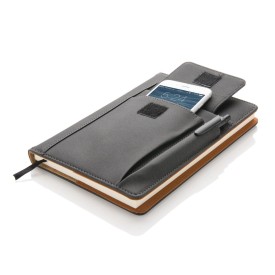 Notitieboek - A5 - PU - 80 vellen - gelinieerd - telefoonvakje - hardcover