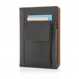 Notitieboek - A5 - PU - 80 vellen - gelinieerd - telefoonvakje - hardcover