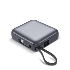 Nova Powerbank 22.5W Power Delivery met ingebouwde kabels 10000 mAh-Donker grijs