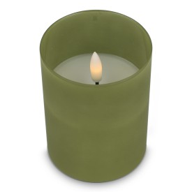 Nyelle oplaadbare LED Wax kaars in glas-Olijfgroen