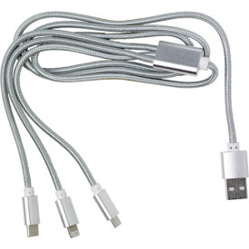 Nylon oplaadkabel-Zilver