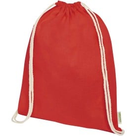 Odisha 140 g/m² OCS biologisch katoenen trekkoordtas 5L-Rood