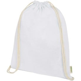 Odisha 140 g/m² OCS biologisch katoenen trekkoordtas 5L-Wit