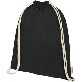 Odisha 140 g/m² OCS biologisch katoenen trekkoordtas 5L-Zwart