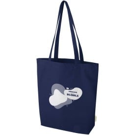 Odisha 180 g/m² OCS biologisch katoenen draagtas met brede bodem 11L-Marineblauw