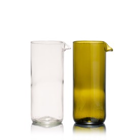 Rebottled® karaf 600ml - upcycled olijfkleurig glas
