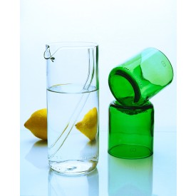 Rebottled® karaf 600ml - upcycled olijfkleurig glas