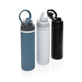 Omni Sip waterlfes 700ml - gerecycled RVS - draaglus - FSC-cadeaudoos