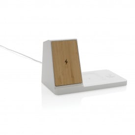Ontario 3 in 1 oplader - 10W - gerecycled kunststof - draadloos - telefoonstandaard