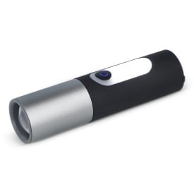 Oplaadbare 10 W LED-zaklamp met zoomfunctie 300 lm-Zwart