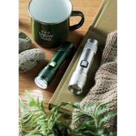 Oplaadbare COB zaklamp-Mat zilver