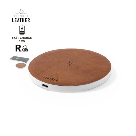 Sarkul oplader - 15W - gerecycled kunststof / leer - draadloos - antislipvoet