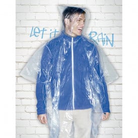 Sprinkle poncho - unisex - kunsstof - met capuchon - verpakt in transparante polybag