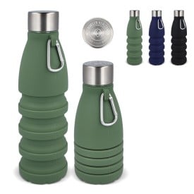 Opvouwbare waterfles 550ml - silicoon - met karabijnhaak