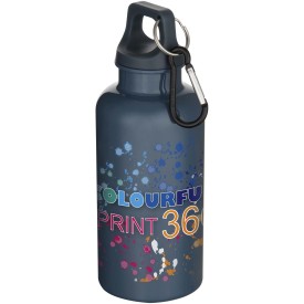 Oregon 400 ml effen waterfles van RCS gecertificeerd gerecycled plastic met karabijnhaak -Hale blauw