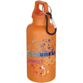 Oregon 400 ml effen waterfles van RCS gecertificeerd gerecycled plastic met karabijnhaak -Oranje